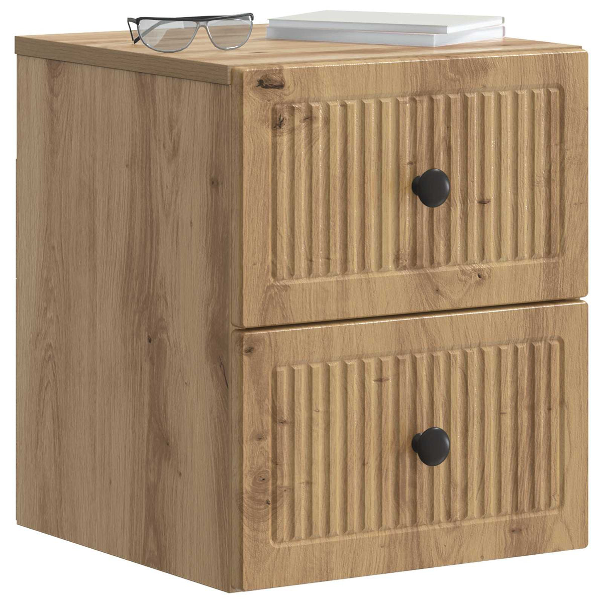 Vidaxl wandbeugel bedkast 2 st artisanaal eiken 33 x 34,5 x 40 cm