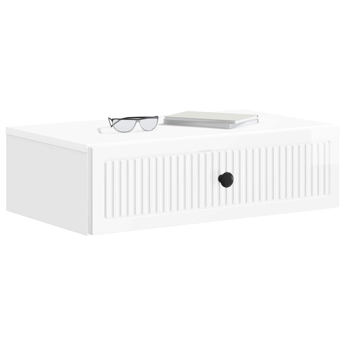 Vidaxl wandmontage zijtafel hoogglans wit 59 x 34,5 x 17 cm