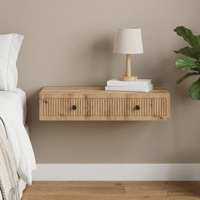 Vidaxl wandmontage zijtafel 87,5 x 34,5 x 17 cm bewerkt hout