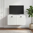 Vidaxl wandbeugel tv-kast wit 59,5 x 41 x 30 cm bewerkt hout