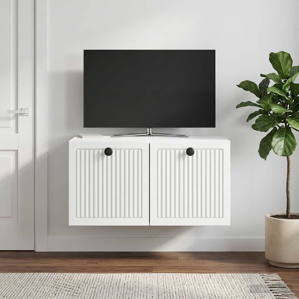 Vidaxl wandbeugel tv-kast wit 59,5 x 41 x 30 cm bewerkt hout