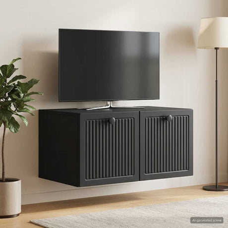 Vidaxl wandbeugel tv-kast zwart 59,5 x 41 x 30 cm bewerkt hout