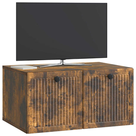 Vidaxl wandbeugel tv-kast gerookt eiken 59,5 x 41 x 30 cm bewerkt hout