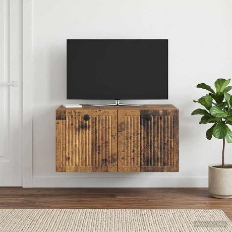 Vidaxl wandbeugel tv-kast oud hout 59,5 x 41 x 30 cm bewerkt hout
