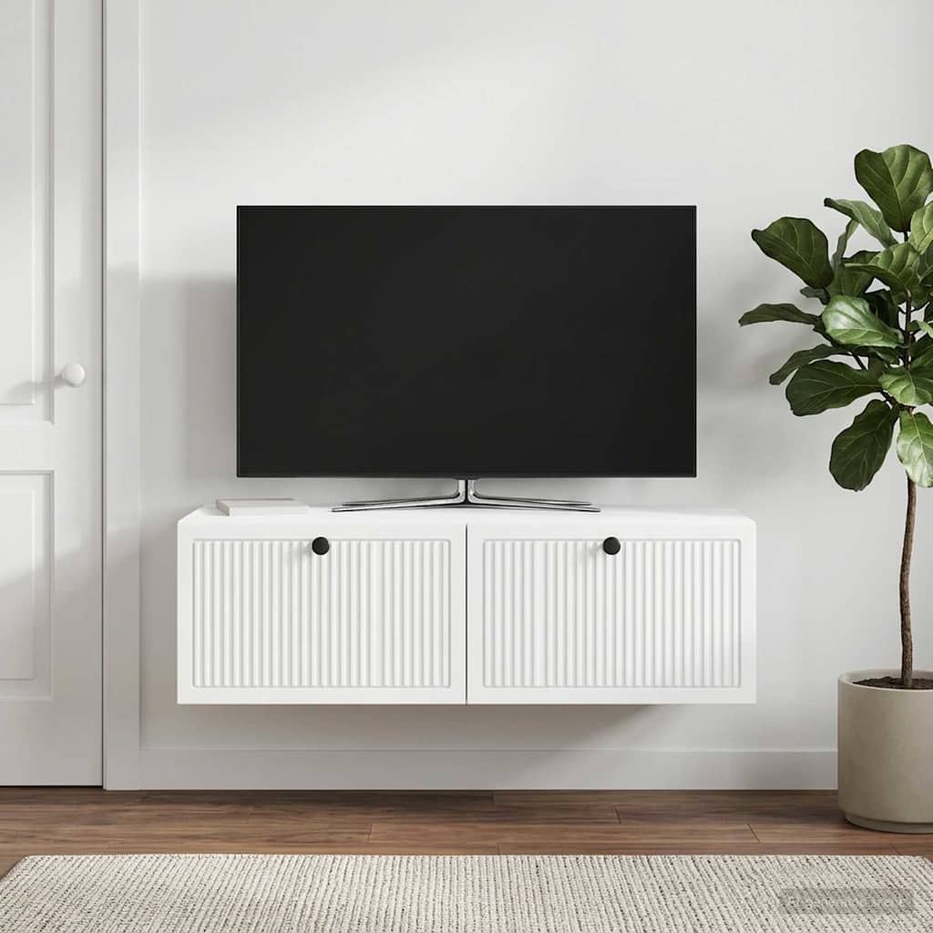 Vidaxl wandbeugel tv-kast wit 98 x 41 x 30 cm bewerkt hout