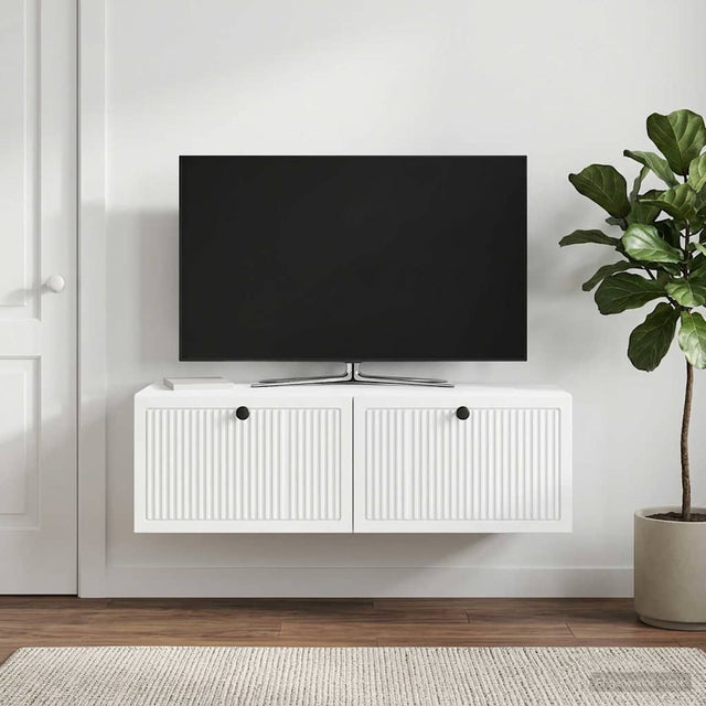 Vidaxl wandbeugel tv-kast wit 98 x 41 x 30 cm bewerkt hout