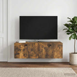 Vidaxl wandbeugel tv-kast gerookt eiken 98 x 41 x 30 cm bewerkt hout