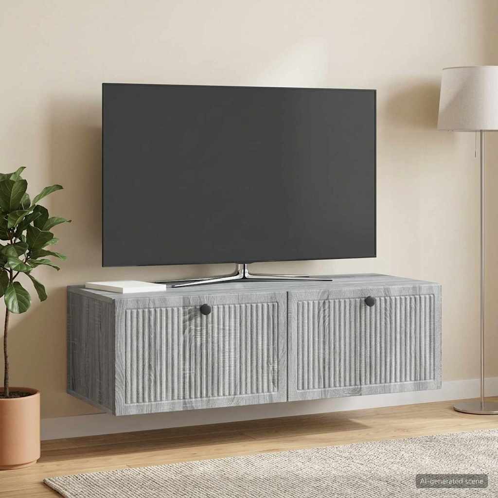 Vidaxl wandbeugel tv-kast grijs sonoma 98 x 41 x 30 cm bewerkt hout