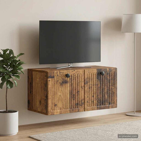 Vidaxl wandbeugel tv-kast oud hout 59,5 x 31 x 30 cm bewerkt hout