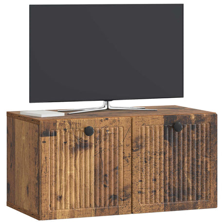 Vidaxl wandbeugel tv-kast oud hout 59,5 x 31 x 30 cm bewerkt hout