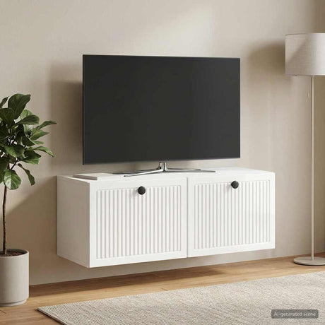 Vidaxl wandbeugel tv-kast hoogglans wit 78,5 x 31 x 30 cm bewerkt hout