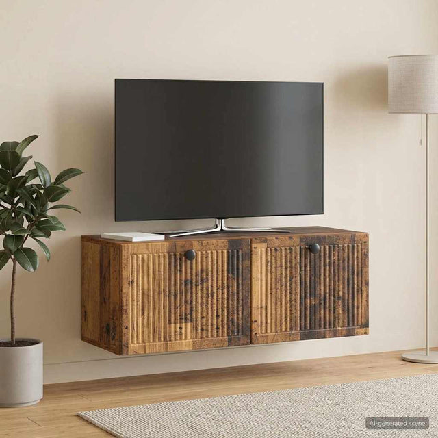 Vidaxl wandbeugel tv-kast oud hout 78,5 x 31 x 30 cm bewerkt hout
