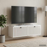 Vidaxl wandbeugel tv-kast hoogglans wit 98 x 31 x 30 cm bewerkt hout