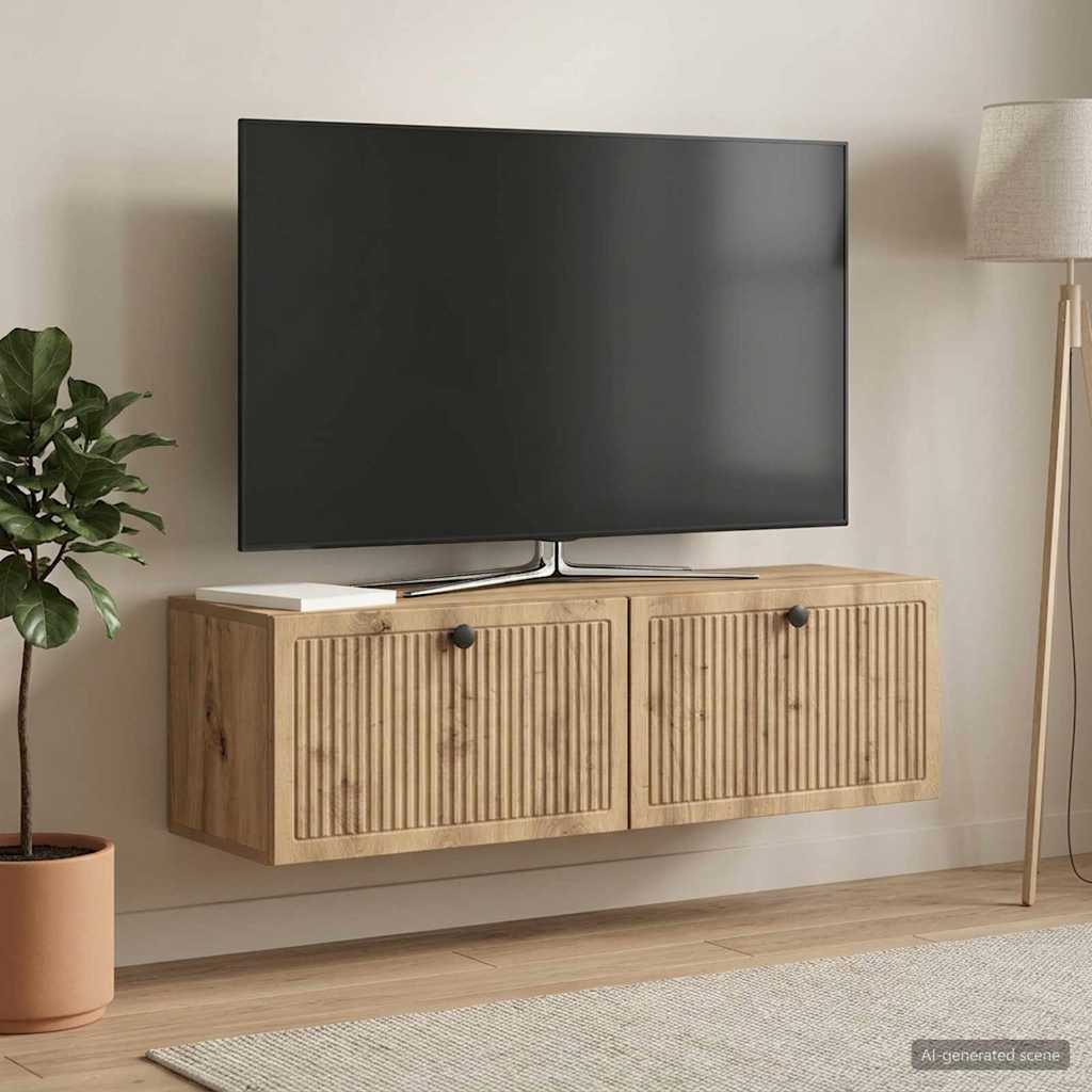 Vidaxl wandbeugel tv-kast 98 x 31 x 30 cm artisanaal eiken