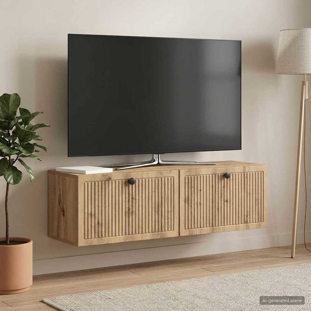Vidaxl wandbeugel tv-kast 98 x 31 x 30 cm artisanaal eiken