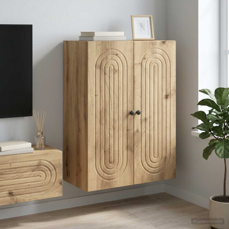 Vidaxl wandkast 66 x 34,5 x 90 cm bewerkt hout artisanaal eiken