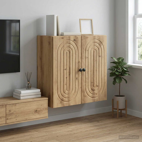 Vidaxl wandkast 59 x 31 x 60 cm bewerkt hout artisanaal eiken