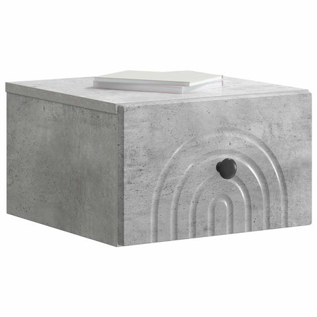 Vidaxl wandbeugel bedkast betongrijs 33 x 34,5 x 20 cm bewerkt hout