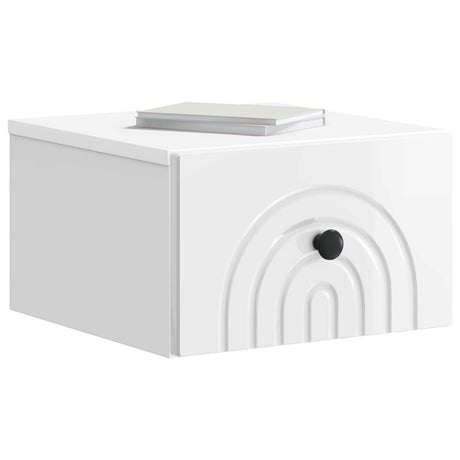 Vidaxl wandbeugel bedkast 2 st hoogglans wit 33 x 34,5 x 20 cm