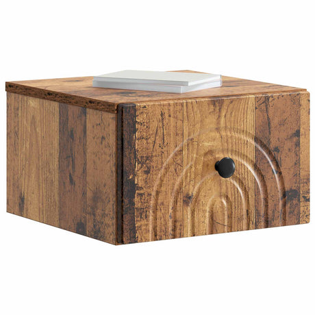 Vidaxl wandbeugel bedkast 2 st oud hout 33 x 34,5 x 20 cm bewerkt hout