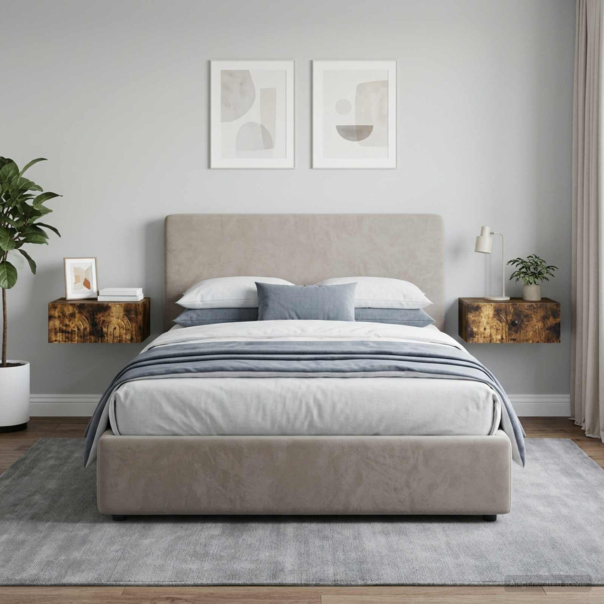 Vidaxl wandbeugel bedkast 2 st gerookt eiken 49 x 34,5 x 20 cm