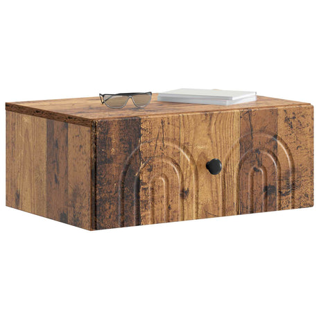 Vidaxl wandbeugel bedkast oud hout 49 x 34,5 x 20 cm bewerkt hout