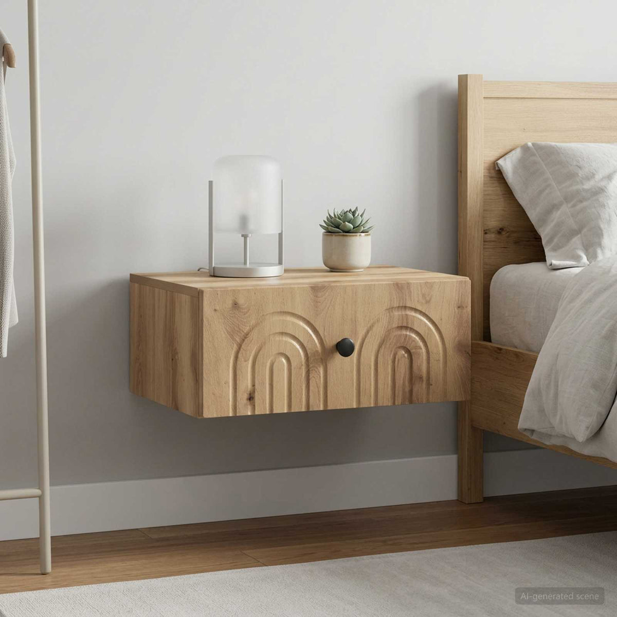 Vidaxl wandbeugel bedkast 2 st artisanaal eiken 49 x 34,5 x 20 cm