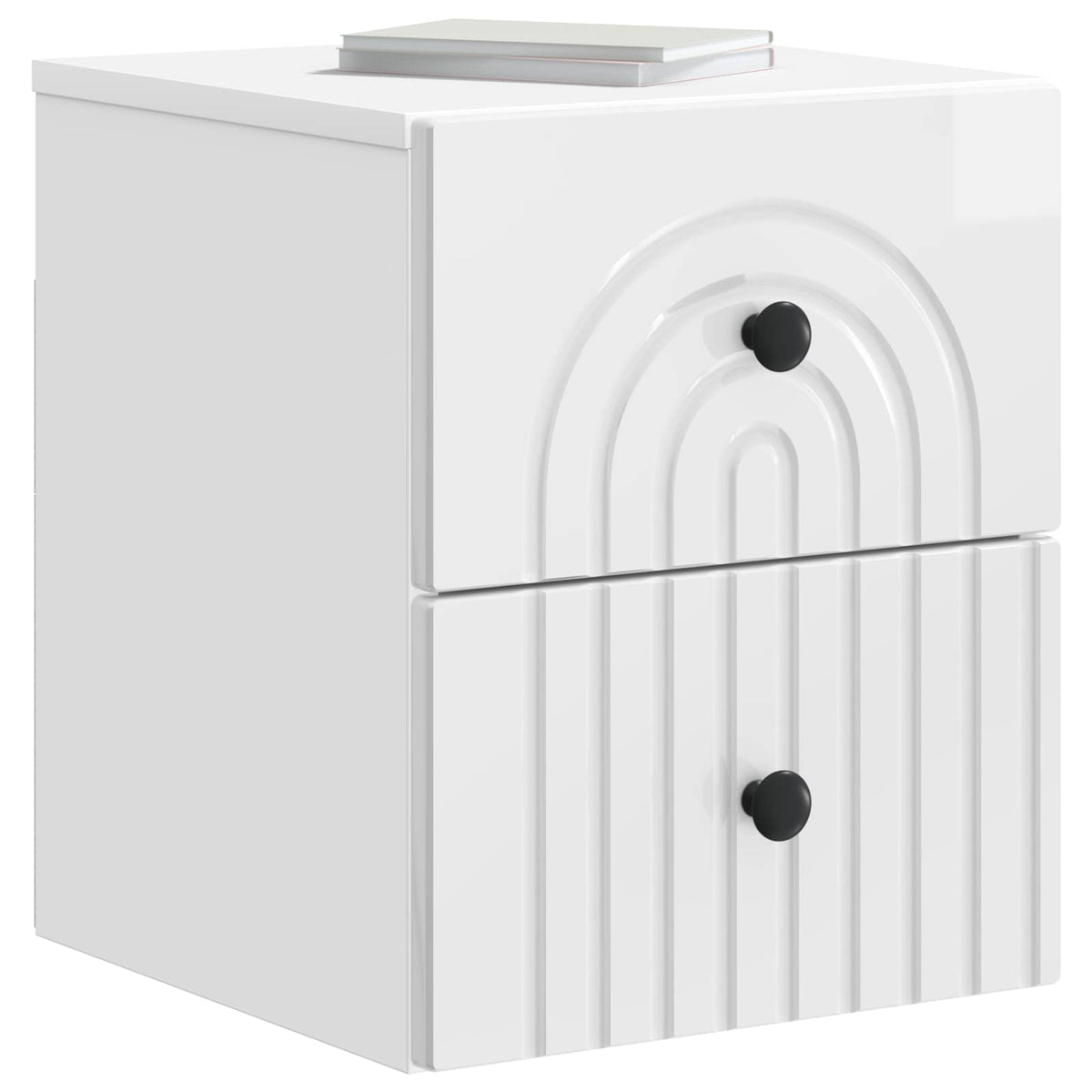 Vidaxl wandbeugel bedkast 2 st hoogglans wit 33 x 34,5 x 40 cm