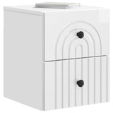 Vidaxl wandbeugel bedkast 2 st hoogglans wit 33 x 34,5 x 40 cm