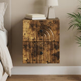 Vidaxl wandbeugel bedkast gerookt eiken 33 x 34,5 x 40 cm bewerkt hout