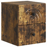 Vidaxl wandbeugel bedkast gerookt eiken 33 x 34,5 x 40 cm bewerkt hout