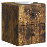 Vidaxl wandbeugel bedkast gerookt eiken 33 x 34,5 x 40 cm bewerkt hout