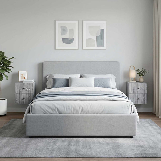 Vidaxl wandbeugel bedkast 2 st grijs sonoma 33 x 34,5 x 40 cm