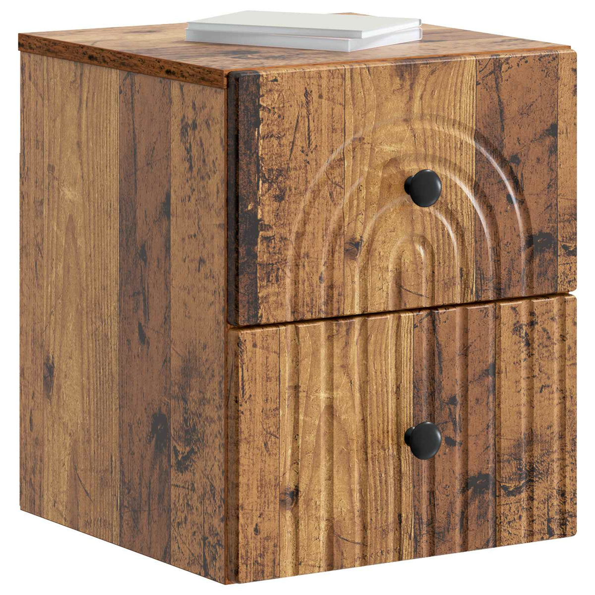 Vidaxl wandbeugel bedkast oud hout 33 x 34,5 x 40 cm bewerkt hout