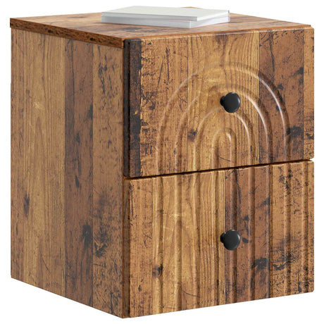Vidaxl wandbeugel bedkast 2 st oud hout 33 x 34,5 x 40 cm bewerkt hout