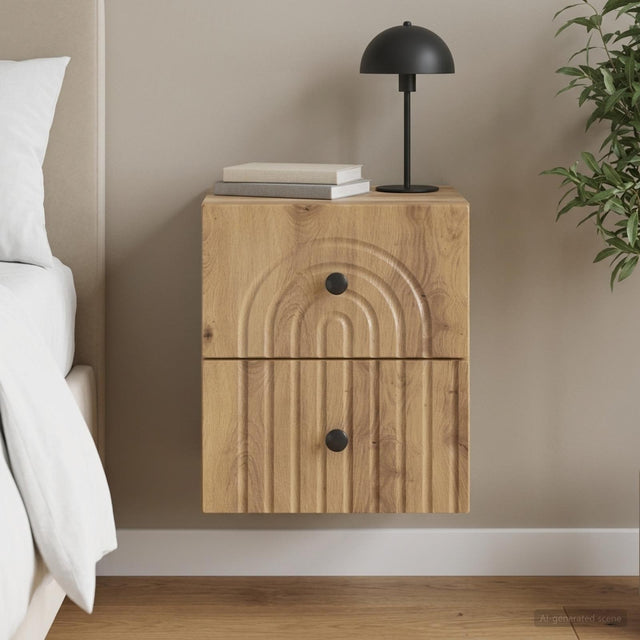 Vidaxl wandbeugel bedkast artisanaal eiken 33 x 34,5 x 40 cm