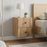 Vidaxl wandbeugel bedkast 2 st artisanaal eiken 33 x 34,5 x 40 cm