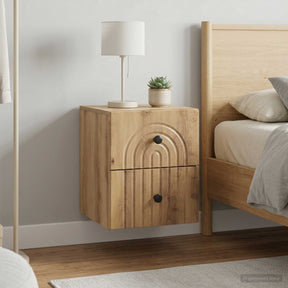 Vidaxl wandbeugel bedkast 2 st artisanaal eiken 33 x 34,5 x 40 cm