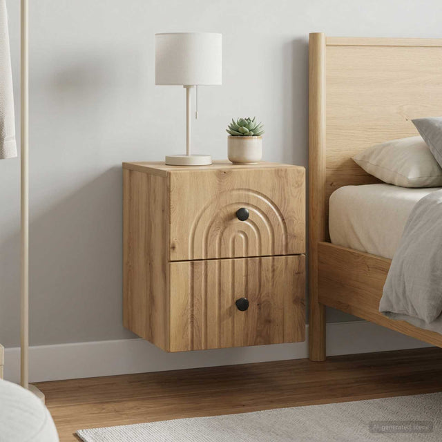 Vidaxl wandbeugel bedkast 2 st artisanaal eiken 33 x 34,5 x 40 cm