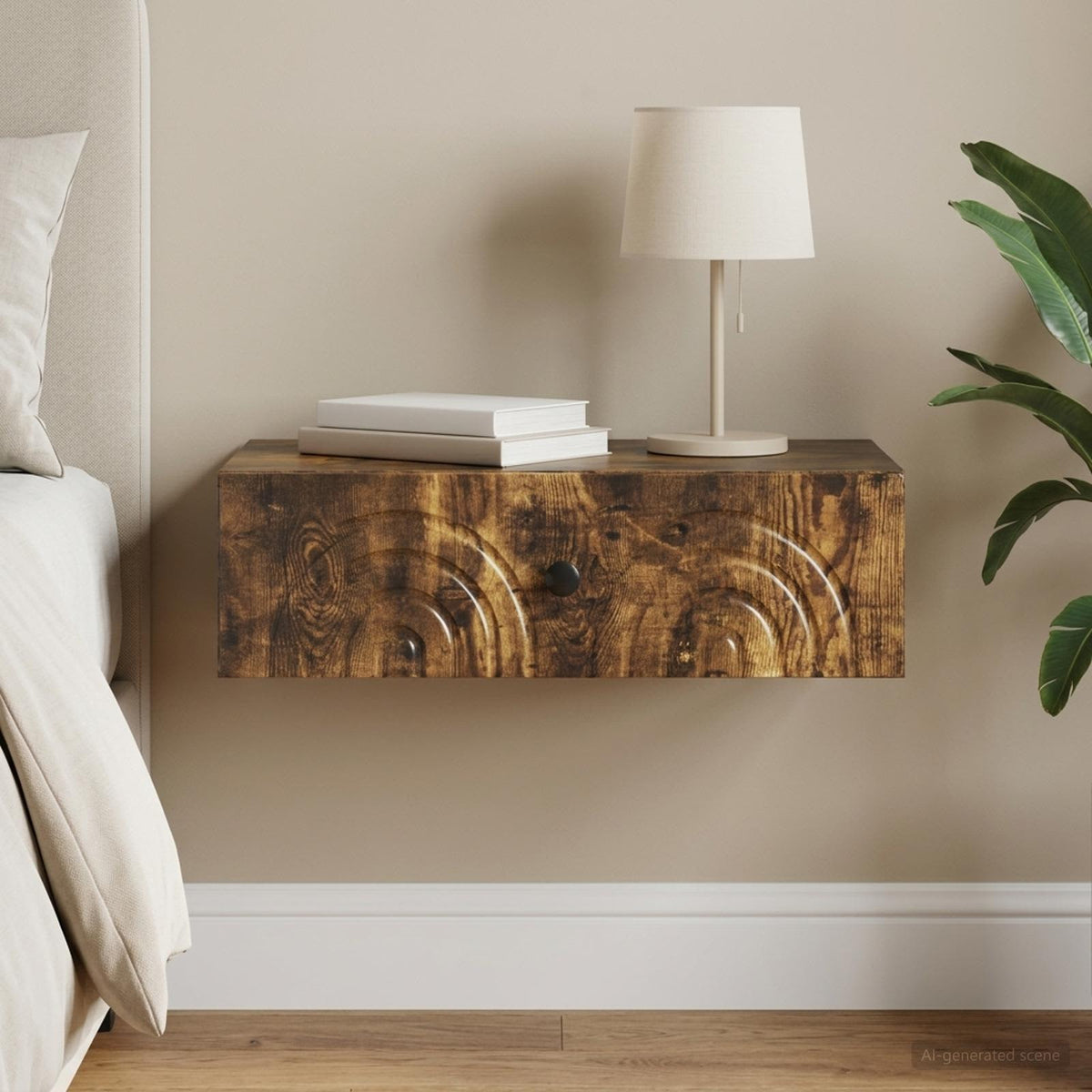 Vidaxl wandmontage zijtafel 59 x 34,5 x 17 cm bewerkt hout