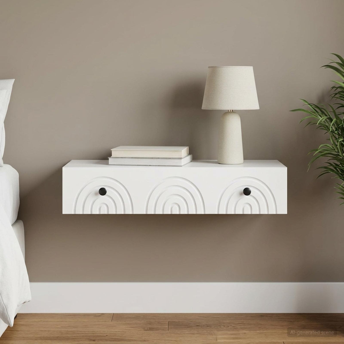 Vidaxl wandmontage zijtafel wit 87,5 x 34,5 x 17 cm bewerkt hout