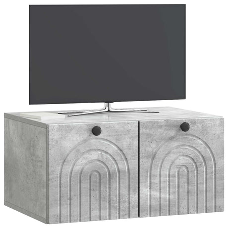 Vidaxl wandbeugel tv-kast betongrijs 59,5 x 41 x 30 cm bewerkt hout