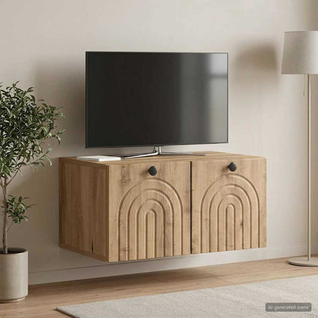 Vidaxl wandbeugel tv-kast 59,5 x 41 x 30 cm artisanaal eiken