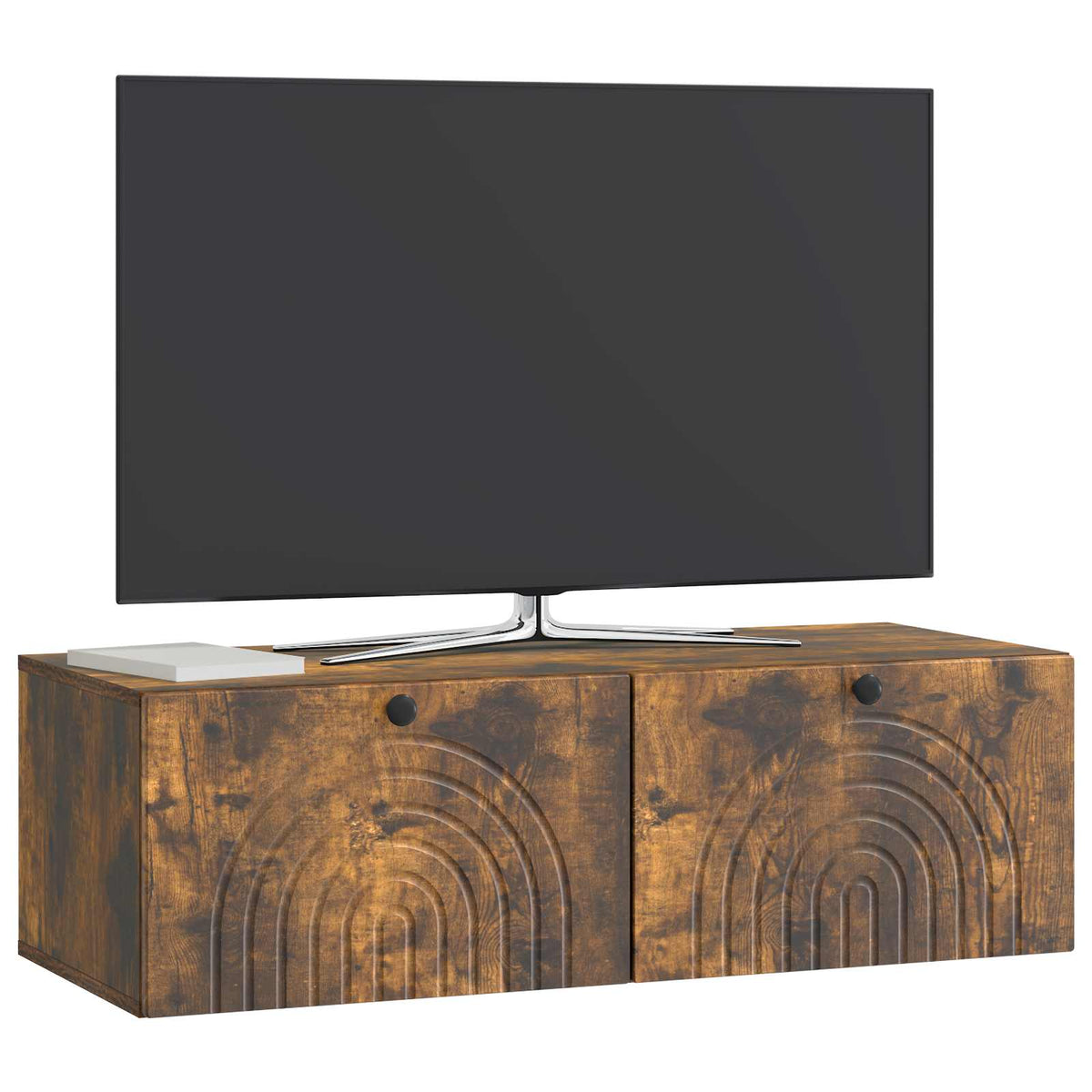Vidaxl wandbeugel tv-kast gerookt eiken 99 x 41 x 30 cm bewerkt hout