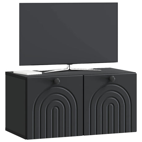 Vidaxl wandbeugel tv-kast zwart 59,5 x 31 x 30 cm bewerkt hout