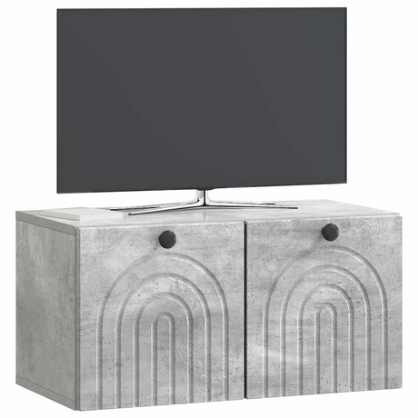 Vidaxl wandbeugel tv-kast betongrijs 59,5 x 31 x 30 cm bewerkt hout