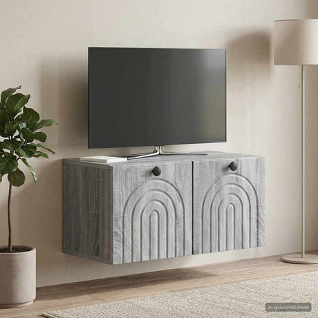 Vidaxl wandbeugel tv-kast grijs sonoma 59,5 x 31 x 30 cm bewerkt hout