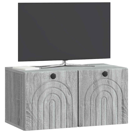 Vidaxl wandbeugel tv-kast grijs sonoma 59,5 x 31 x 30 cm bewerkt hout