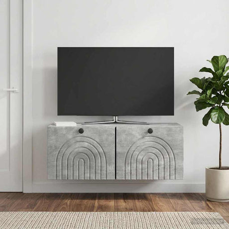 Vidaxl wandbeugel tv-kast betongrijs 78,5 x 31 x 30 cm bewerkt hout
