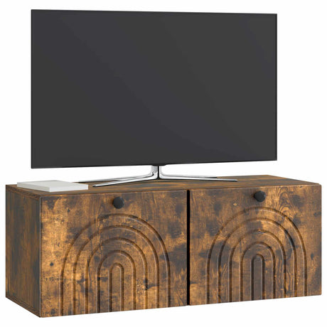 Vidaxl wandbeugel tv-kast gerookt eiken 78,5 x 31 x 30 cm bewerkt hout
